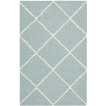 Safavieh Dhurries Hand Woven Flat Weave Accent Rugs Light Blue & Ivory - 2 ft.-6 in. x 4 ft. DHU635C-24